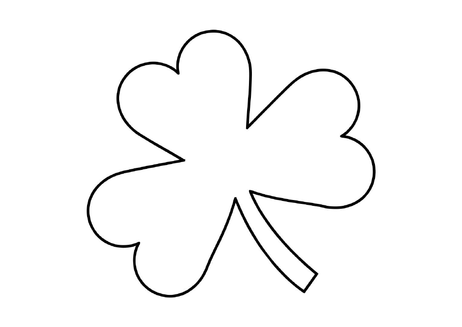 One White Shamrock Shamrock Template Image Preview