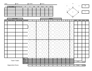 Document preview: Baseball Scoresheet Template
