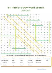 St. Patrick&#039;s Day Word Search - Green, Page 2