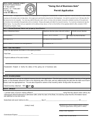 Document preview: Form 17.83 Going out of Business Sale Permit Application - Harris County, Texas