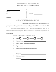 Affidavit of Financial Status - Missouri