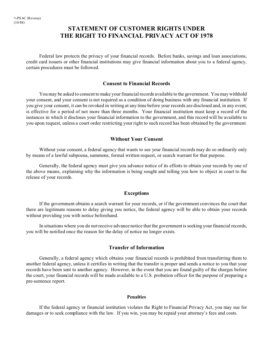 Form PS6C Authorization to Release Financial Information to Pretrial Services Officer - Missouri, Page 2