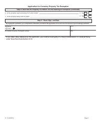 Form 11.17 Application for Cemetery Property Tax Exemption - Harris County, Texas, Page 2