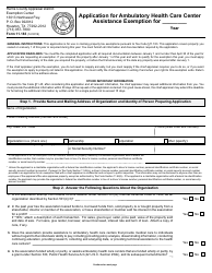 Form 11.183 Application for Ambulatory Health Care Center Assistance Exemption - Harris County, Texas