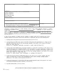 Form SB-2 Application for Order for Publication - County of San Bernardino, California