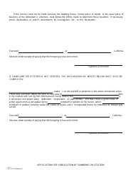 Form SB-2 Application for Order for Publication - County of San Bernardino, California, Page 2
