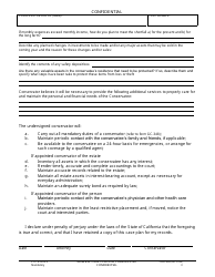 Form SB-10120 Confidential General Care Plan of Conservatee - County of San Bernardino, California, Page 3