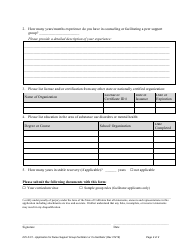 Form DIV-F-01 Application for Nurse Support Group Facilitator or Co-facilitator - California, Page 2