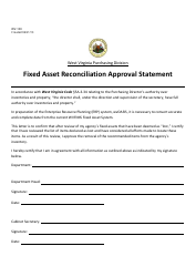 Document preview: Form WV-100 Fixed Asset Reconciliation Approval Statement - West Virginia
