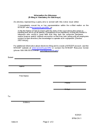 Form EFM-CIV-1 Notice of Electronic Filing (Mandatory Case) - New York, Page 2