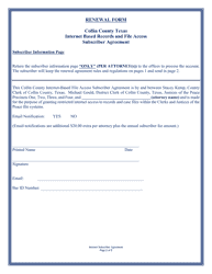 Attorney Subscriber Agreement Renewal Form - Collin County, Texas, Page 2
