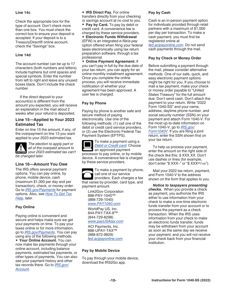 Instructions for IRS Form 1040-SS U.S. Self-employment Tax Return (Including the Additional Child Tax Credit for Bona Fide Residents of Puerto Rico), Page 10