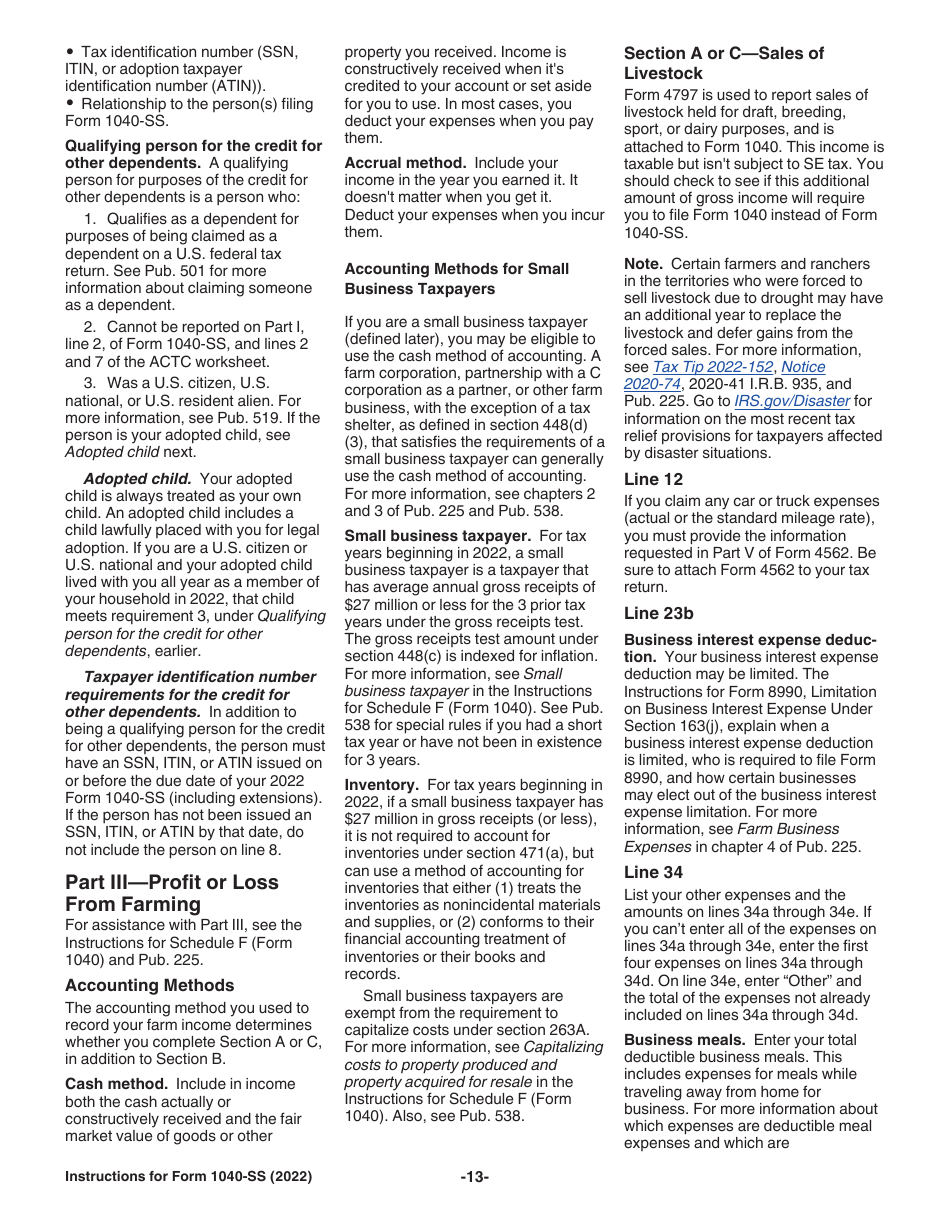 Instructions for IRS Form 1040-SS U.S. Self-employment Tax Return (Including the Additional Child Tax Credit for Bona Fide Residents of Puerto Rico), Page 13