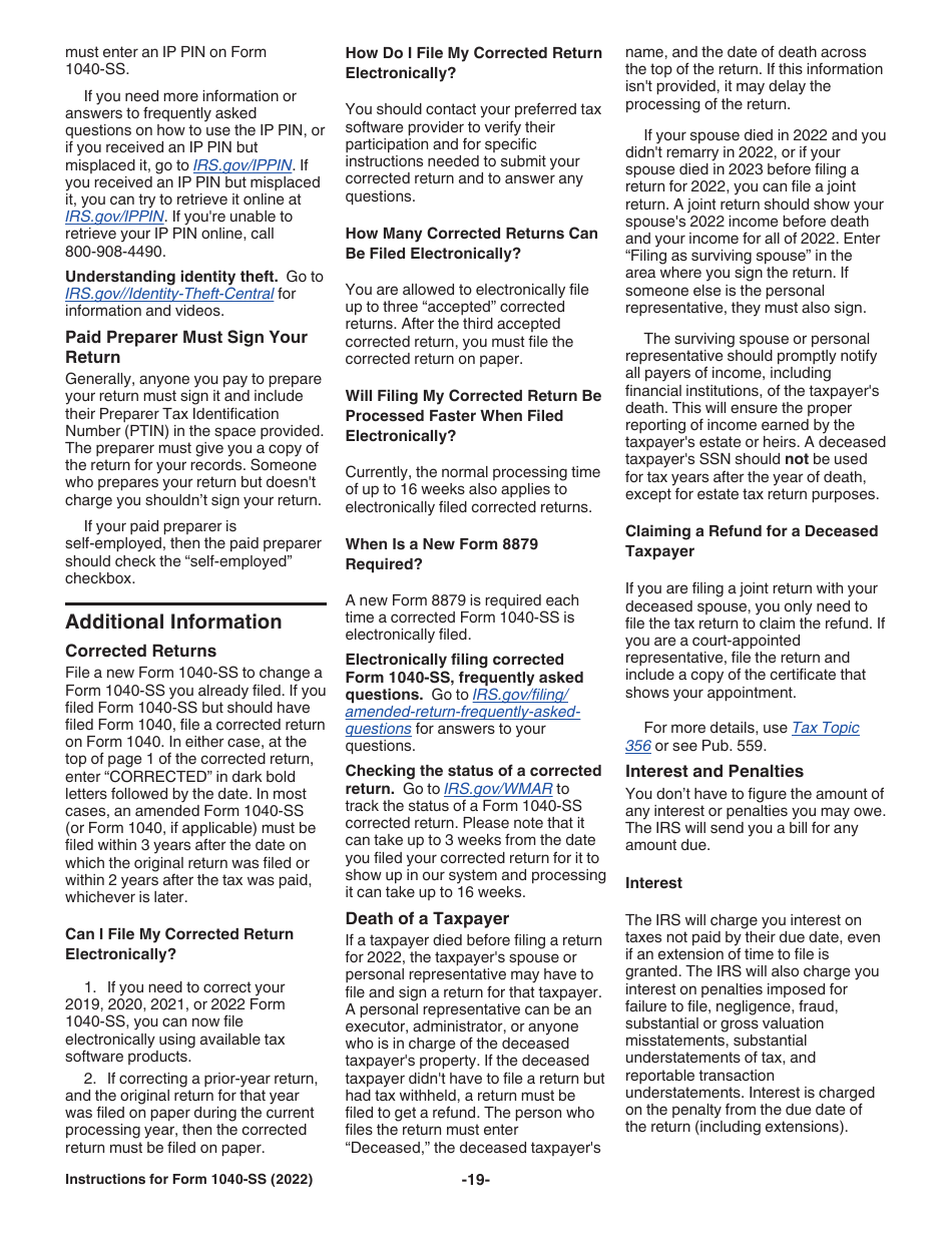 Instructions for IRS Form 1040-SS U.S. Self-employment Tax Return (Including the Additional Child Tax Credit for Bona Fide Residents of Puerto Rico), Page 19