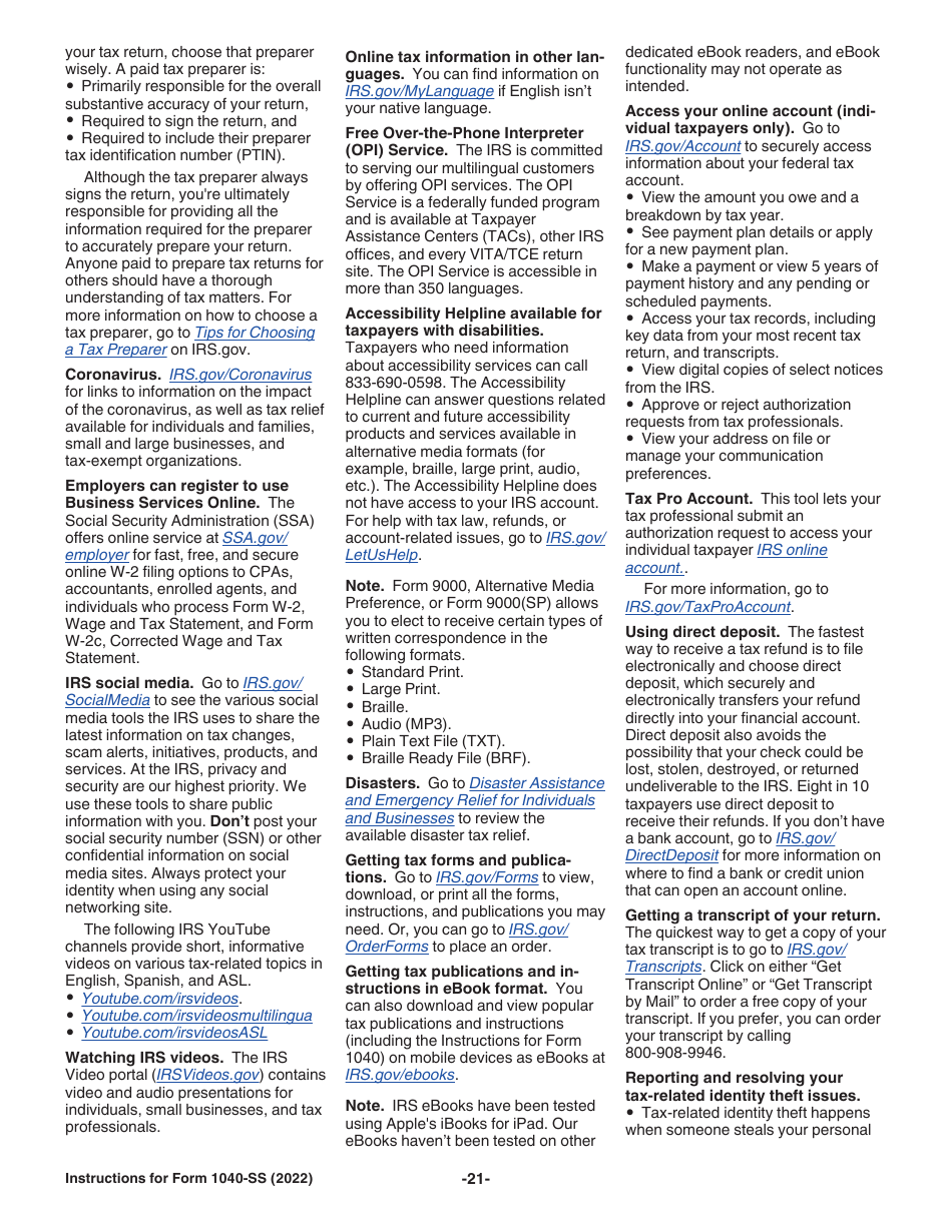 Instructions for IRS Form 1040-SS U.S. Self-employment Tax Return (Including the Additional Child Tax Credit for Bona Fide Residents of Puerto Rico), Page 21