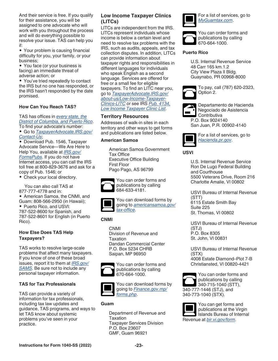 Instructions for IRS Form 1040-SS U.S. Self-employment Tax Return (Including the Additional Child Tax Credit for Bona Fide Residents of Puerto Rico), Page 23