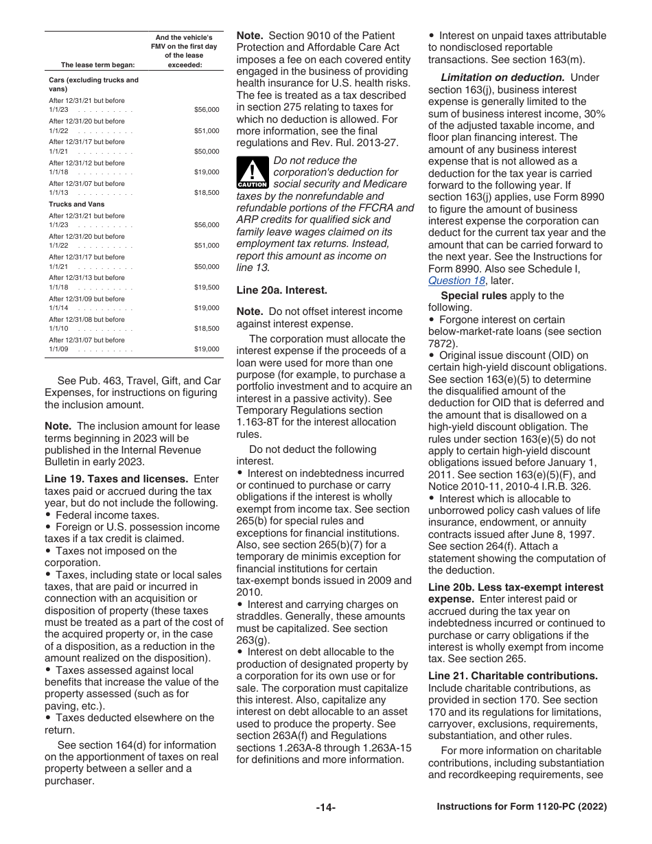 Instructions for IRS Form 1120-PC U.S. Property and Casualty Insurance Company Income Tax Return, Page 14