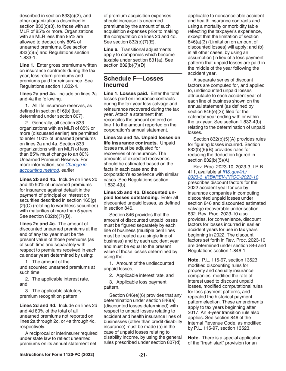 Instructions for IRS Form 1120-PC U.S. Property and Casualty Insurance Company Income Tax Return, Page 21