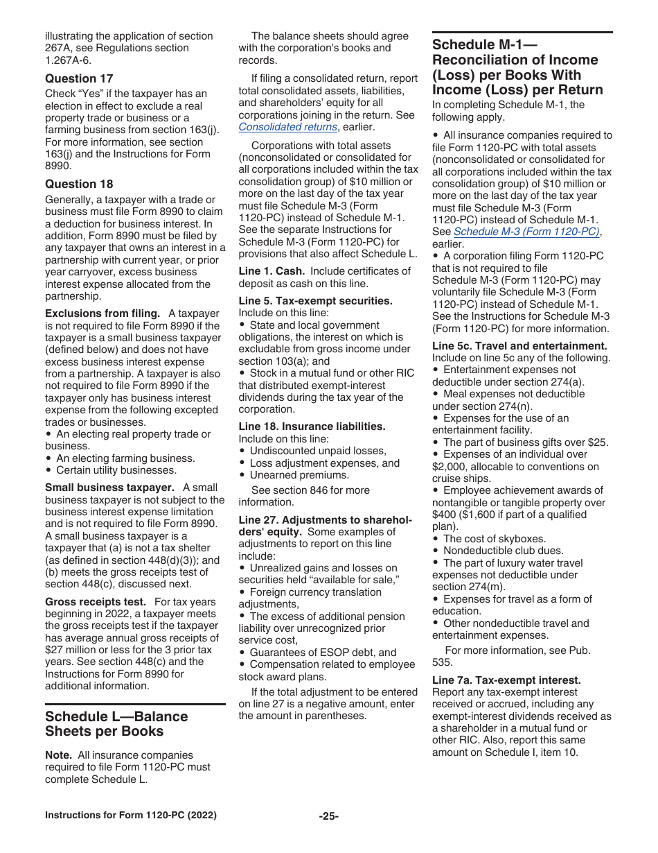Instructions for IRS Form 1120-PC U.S. Property and Casualty Insurance Company Income Tax Return, Page 25