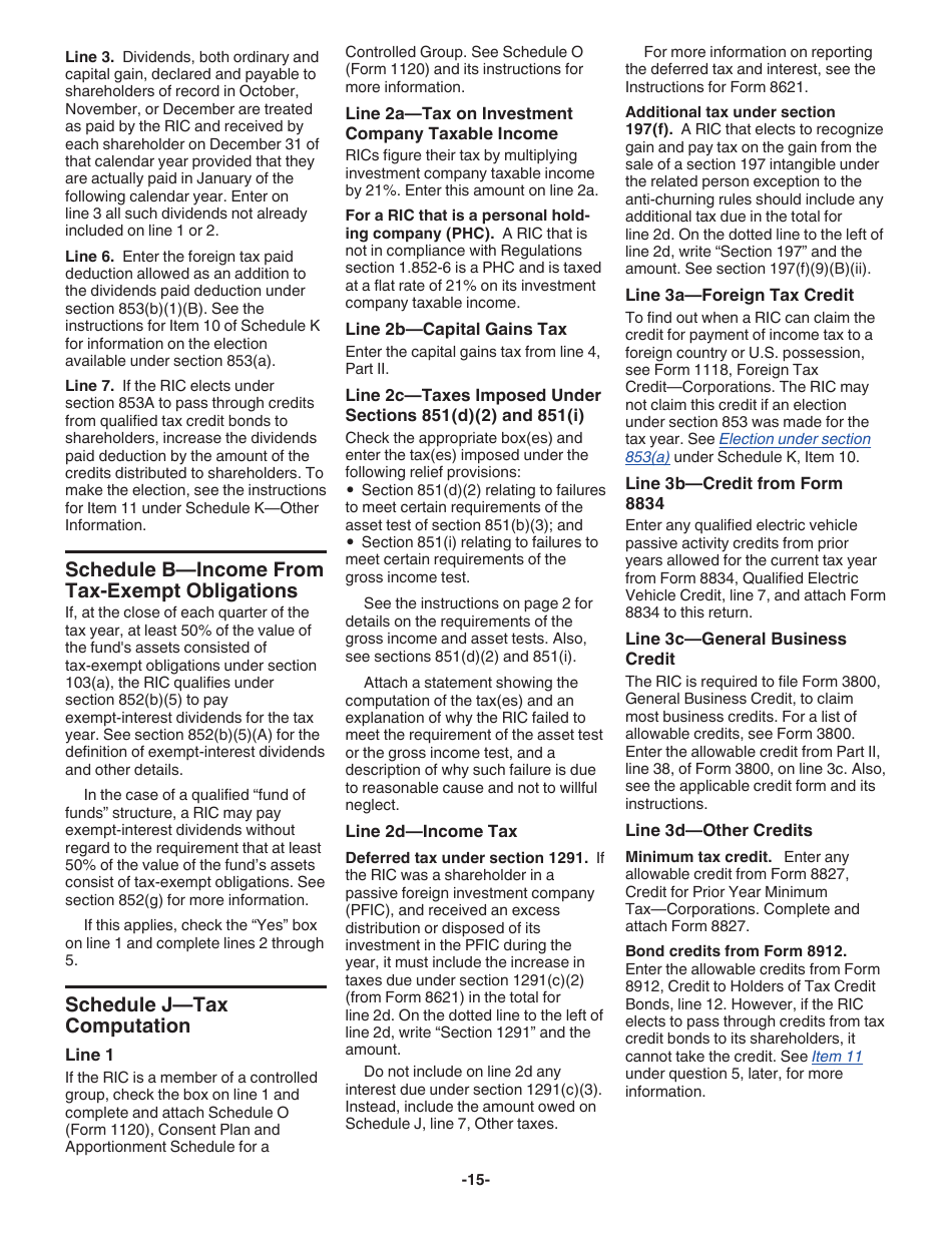 Instructions for IRS Form 1120-RIC U.S. Income Tax Return for Regulated Investment Companies, Page 15