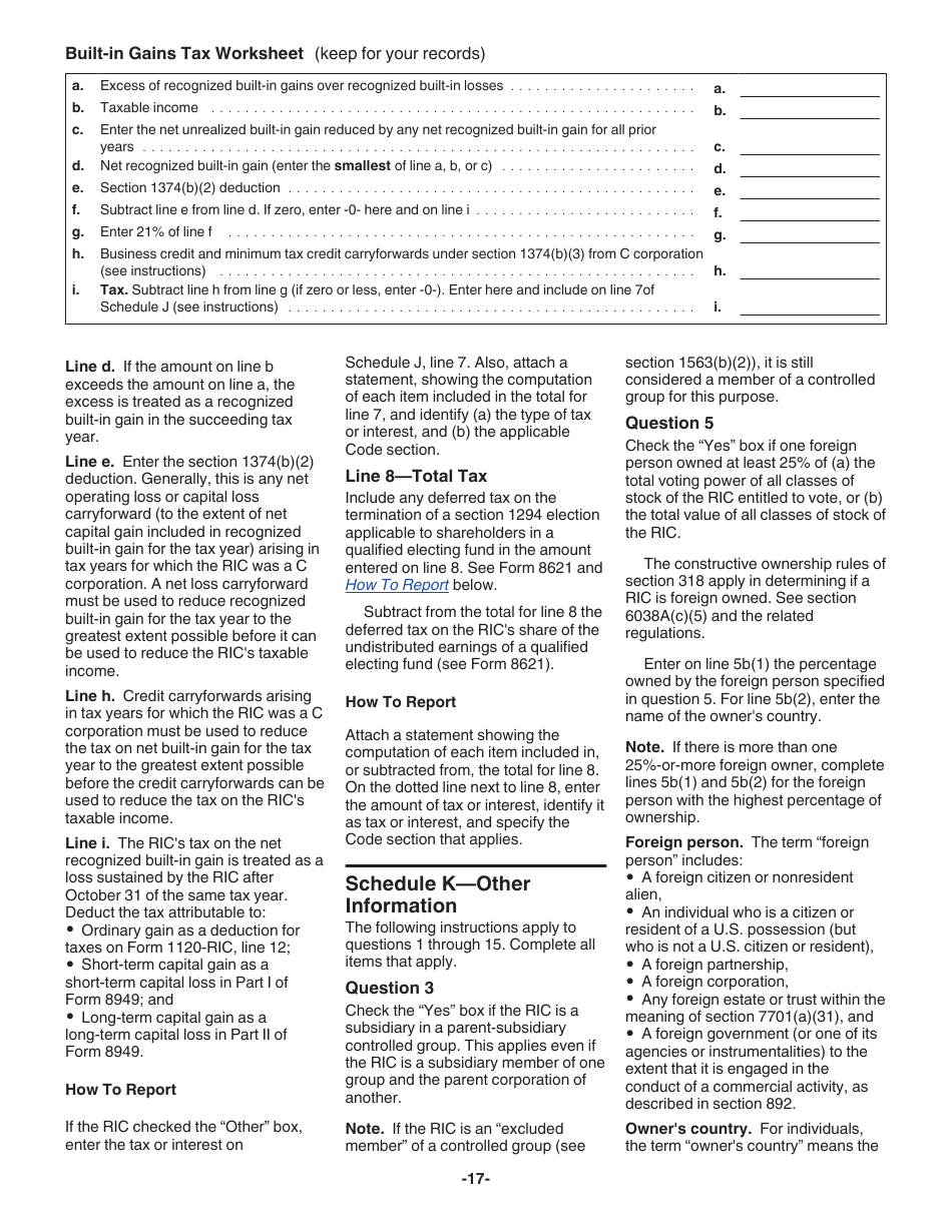 Instructions for IRS Form 1120-RIC U.S. Income Tax Return for Regulated Investment Companies, Page 17