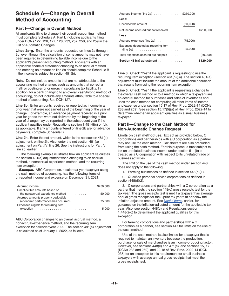 Download Instructions For IRS Form 3115 Application For Change In ...