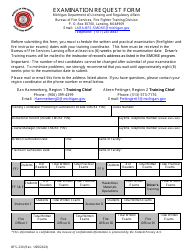 Document preview: Form BFS-230 Examination Request Form - Michigan