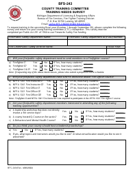 Form BFS-243 County Training Committee Training Needs Survey - Michigan