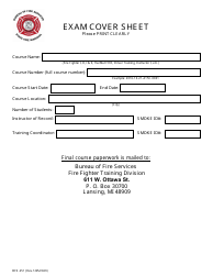 Document preview: Form BFS-251 Exam Cover Sheet - Michigan