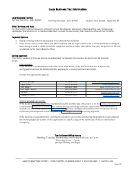 Form 151 Local Business Tax Application - Lee County, Florida, Page 2