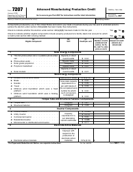 Document preview: IRS Form 7207 Advanced Manufacturing Production Credit