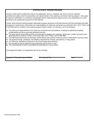 Application for Board Approval of a Pharmacy Technician Education Training Program Conducted by a Licensed Proprietary School - Michigan, Page 2