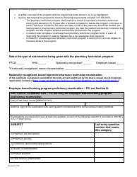Application for Board Approval of Employer-Based Pharmacy Technician Training Program &amp; Examination - Michigan, Page 2