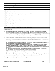 Application for Board Approval of Employer-Based Pharmacy Technician Training Program &amp; Examination - Michigan, Page 3
