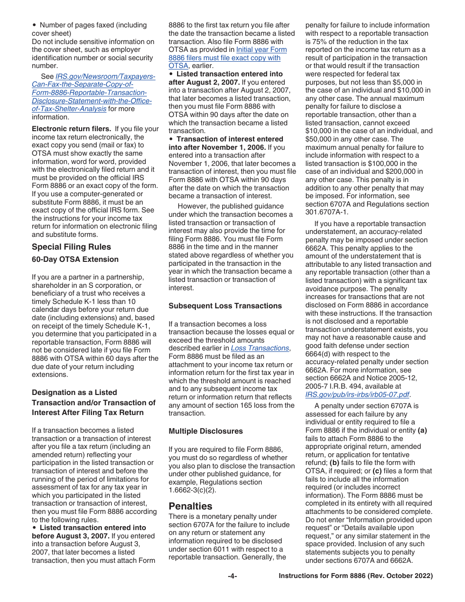 Instructions for IRS Form 8886 Reportable Transaction Disclosure Statement, Page 4