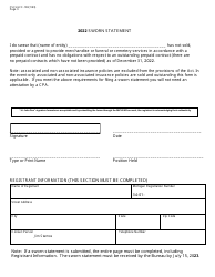 Form CSCL/LFC-100 Prepaid Funeral and Cemetery Sales Act Annual Report - Michigan, Page 9