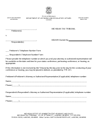 Document preview: Telephone Number Notification - Michigan