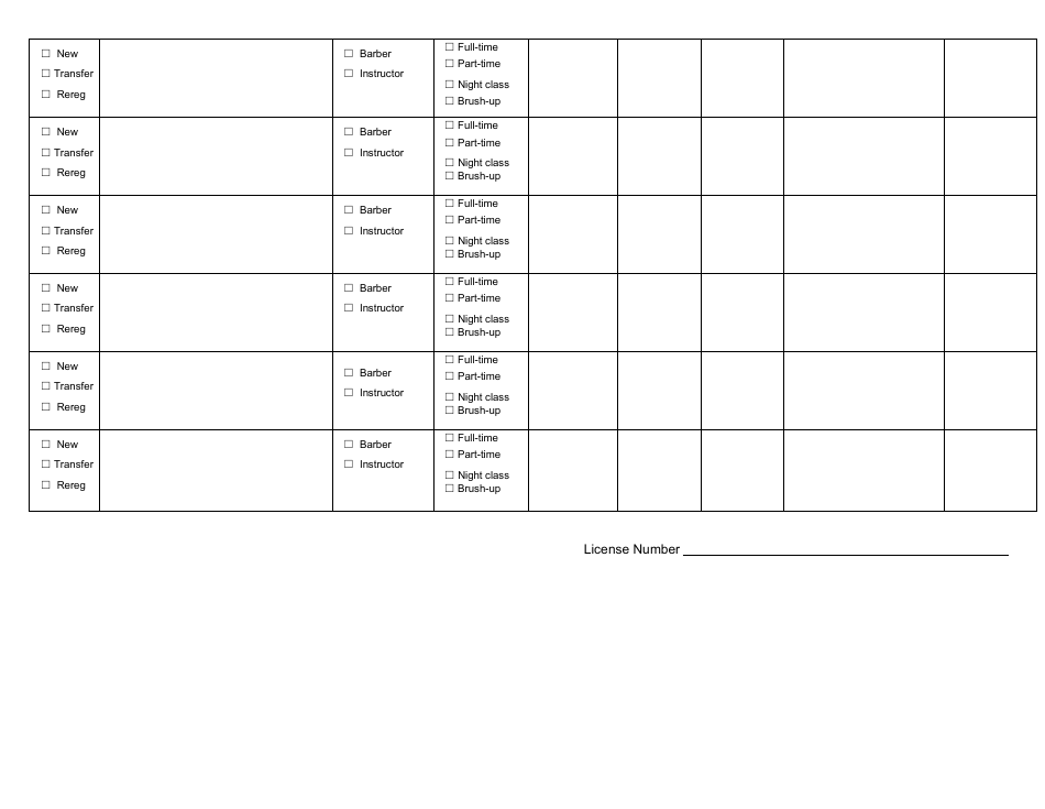Form LARABARSCHRPT Barber College Monthly School Report - Michigan, Page 2