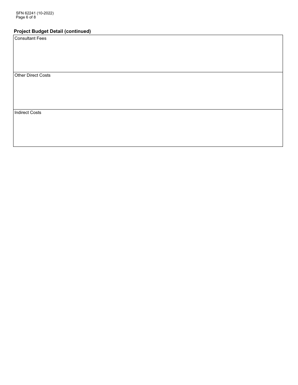 Form SFN62241 Bioscience Innovation Grant Program Application - North Dakota, Page 6
