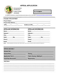 Document preview: Appeal Application - City of St. Helena, California