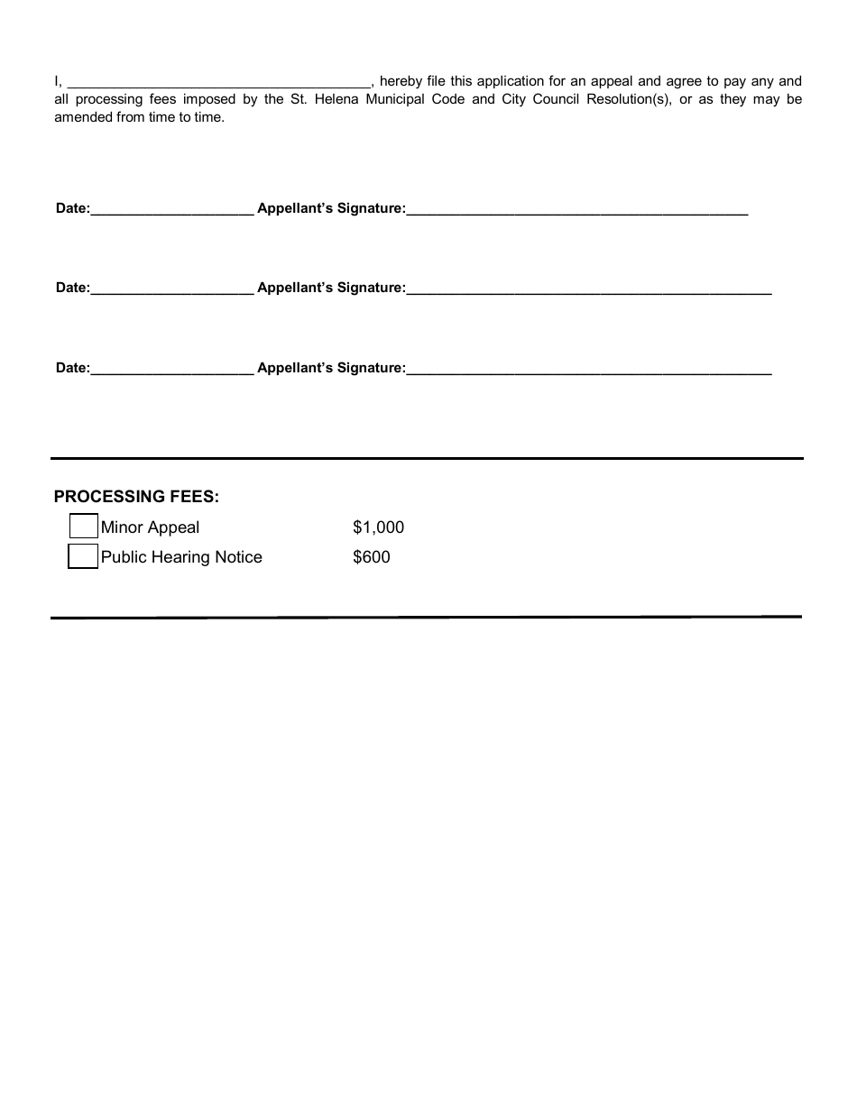 Appeal Application - City of St. Helena, California, Page 2