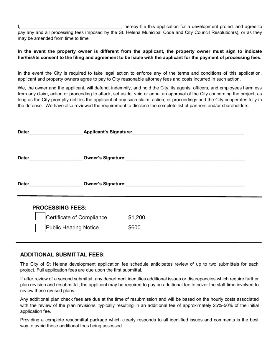 Certificate of Compliance - City of St. Helena, California, Page 2