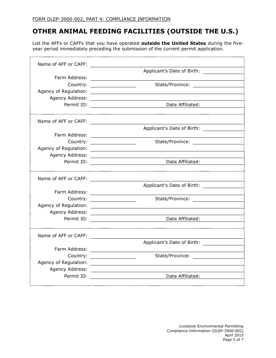 Form DLEP-3900-002 Compliance Information - Ohio, Page 5
