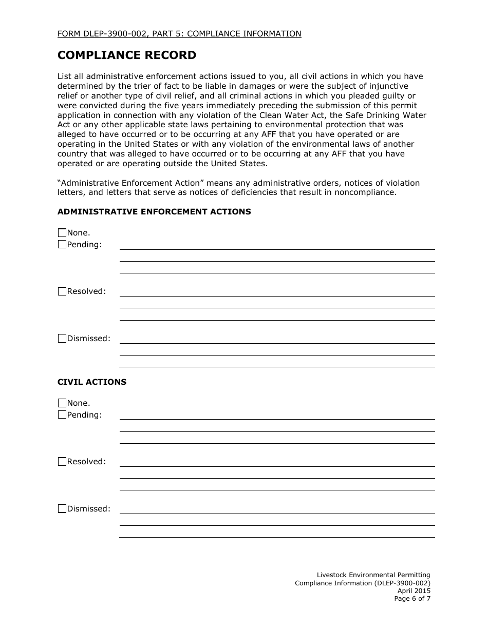 Form DLEP-3900-002 Compliance Information - Ohio, Page 6