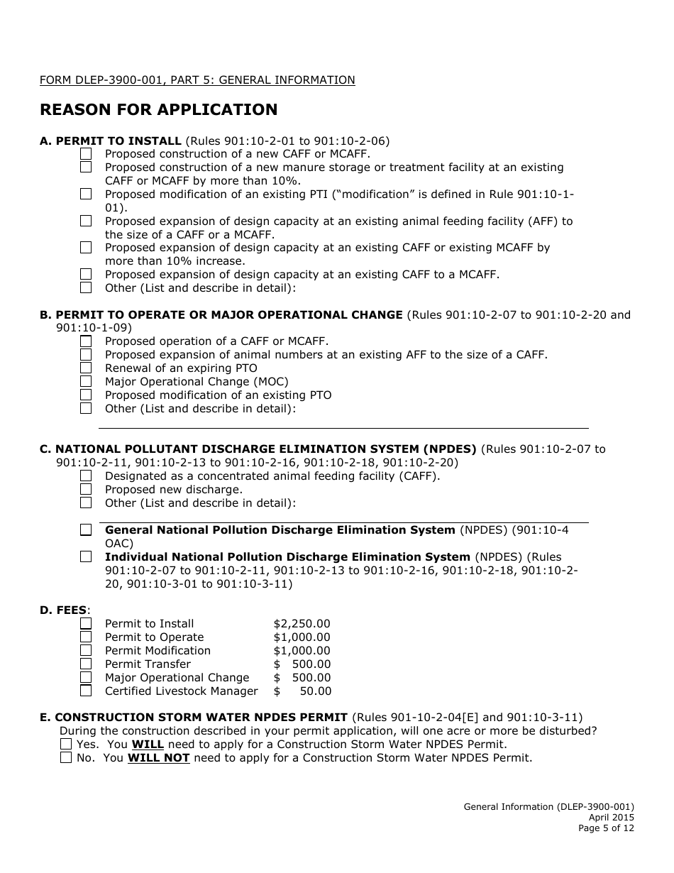 Form DLEP-3900-001 General Information - Ohio, Page 5