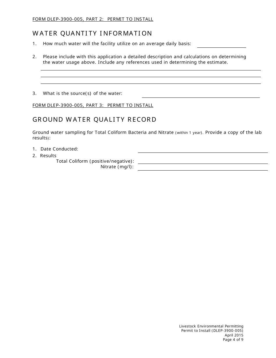 Form DLEP-3900-005 Permit to Install - Ohio, Page 4