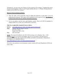 Regulation Proposal Form - Alaska, Page 2