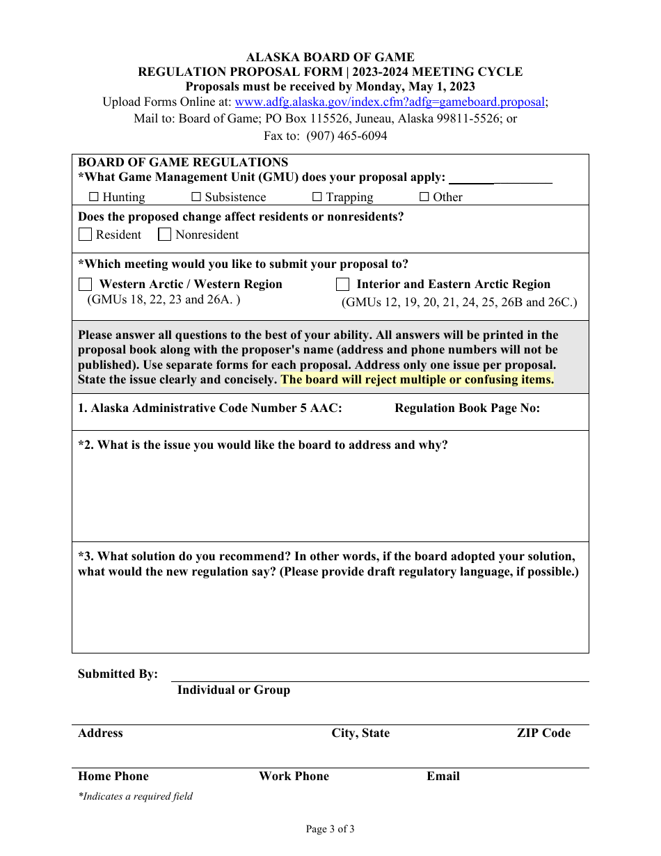 2024 Alaska Regulation Proposal Form Fill Out Sign Online And   Page 3 Thumb 950 