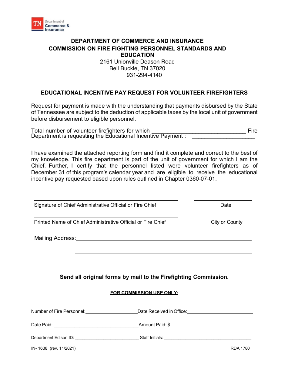 Form IN1638 Fill Out, Sign Online and Download Printable PDF