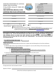 Montana Brucella Ovis Certified Free Flock Application - Montana